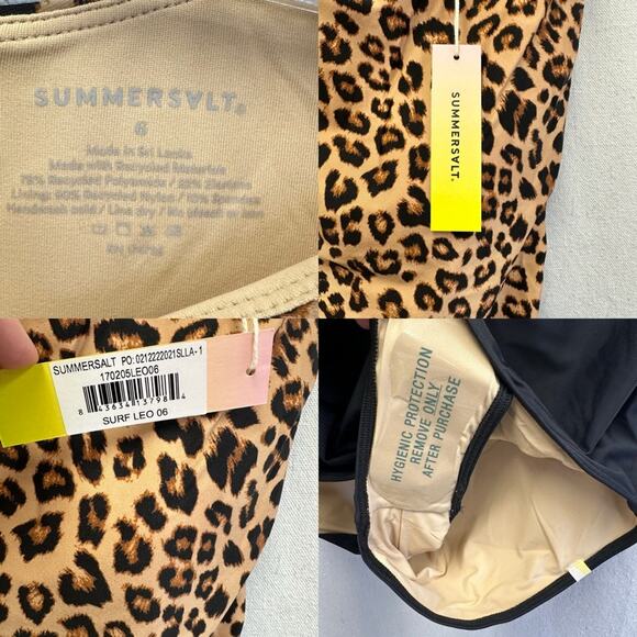 Summersalt The Surf Leopard Print One Piece Swimsuit Women’s Size 6 Two Tone NWT - Picture 8 of 16